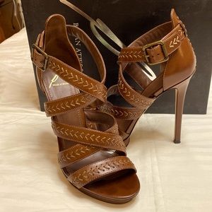 Brian Atwood Cordoba dr brown strappy sandals 8